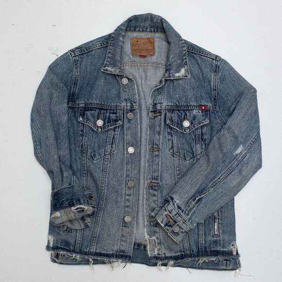 Lucky Brand Distressed Denim Jacket - Picture 1 of 3
